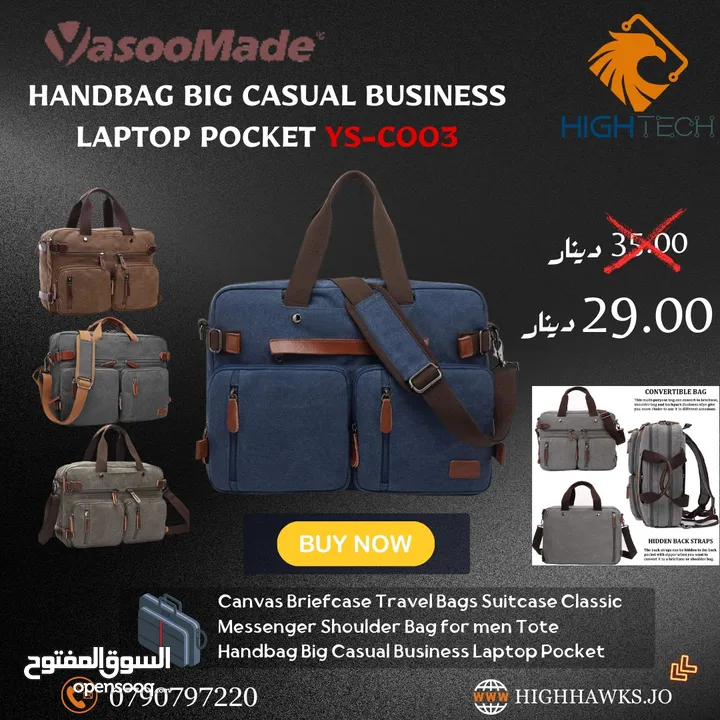 Yasoomade YS-C003 Shoulder and Handbag Laptop Bag-حقيبة لابتوب-