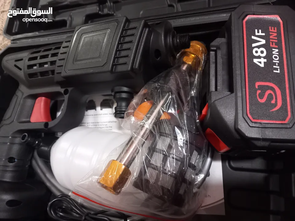 مضخة غسيل سيارات شحن مع  بطارية عدد (2) 48 فولت يضاف اجور توصيل