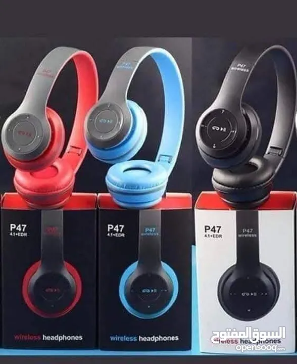 أحدث إصدار لسماعات P47 صوت واضح ونقي محيطي ومايك عاليه وشحن يدوم طويلا
