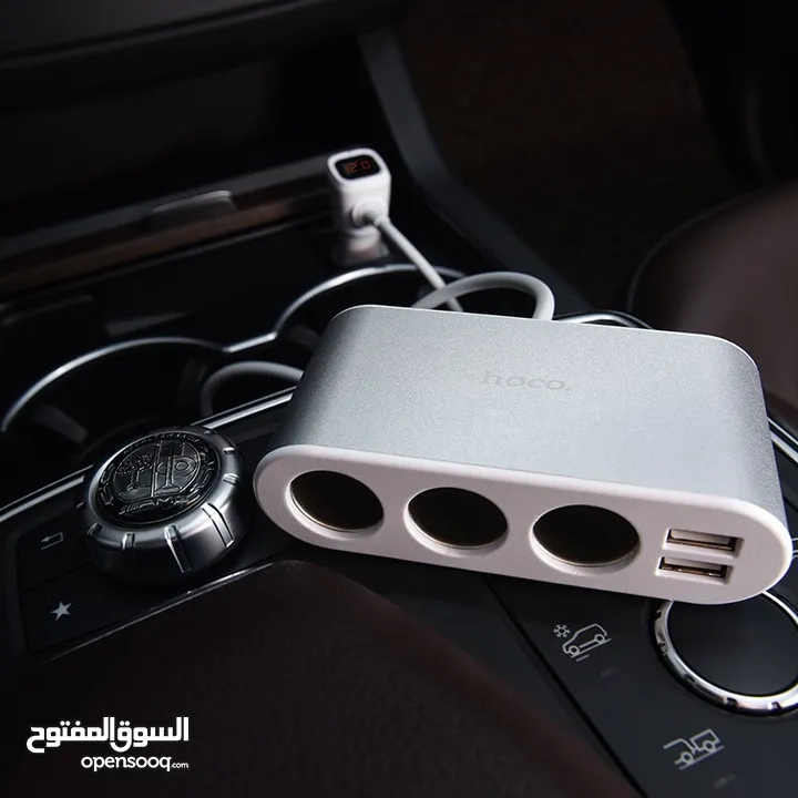 Hoco Z13 car charger 5 in 1 هوكو شاحن سيارة زيادة عدد مداخل الولاعة في السيارة