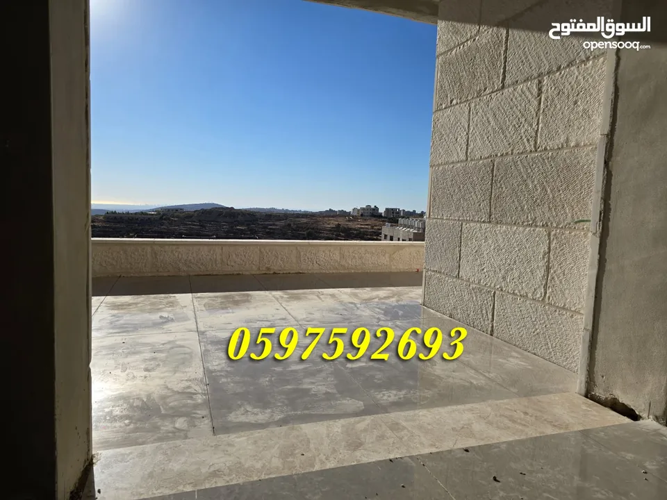 شقة فاخرة للبيع 195م+ بلكونة كبيرة لا يمكن التسكير عليها للبيع رام الله المصايف قرب المالية بالعالي