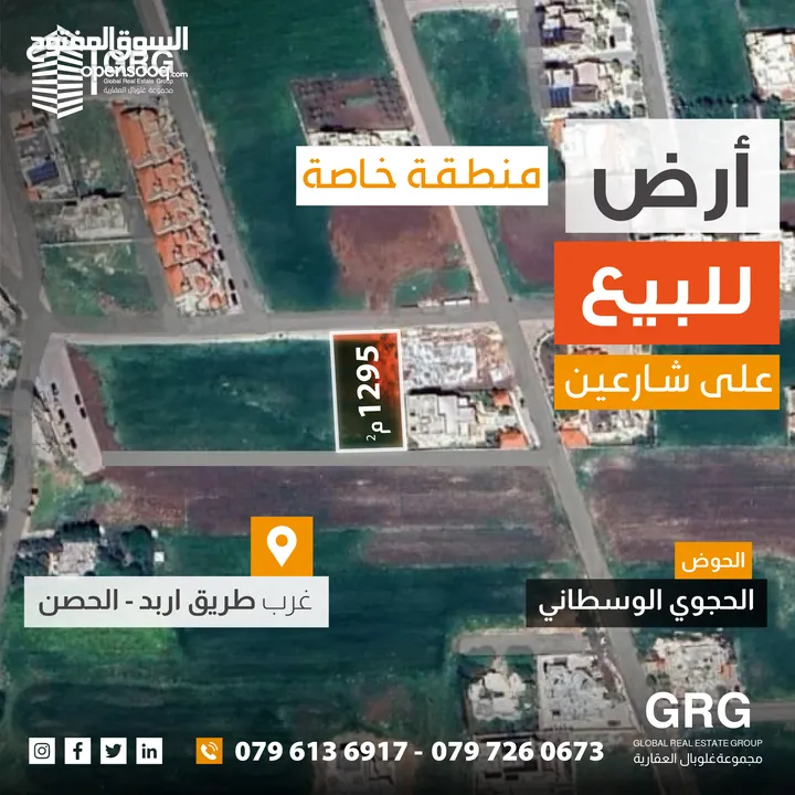 ارض للبيع غرب طريق اربد الحصن - منطقة الحجوي الوسطاني - منطقة خاصة