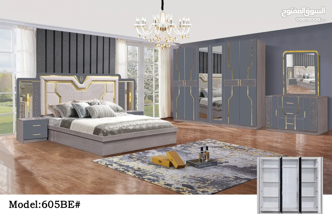 BEDROOM SET WITH MATTRESS 7 PCS WITH FITTING /غرف نوم مع دوشج ۷قطع مع ترکيب