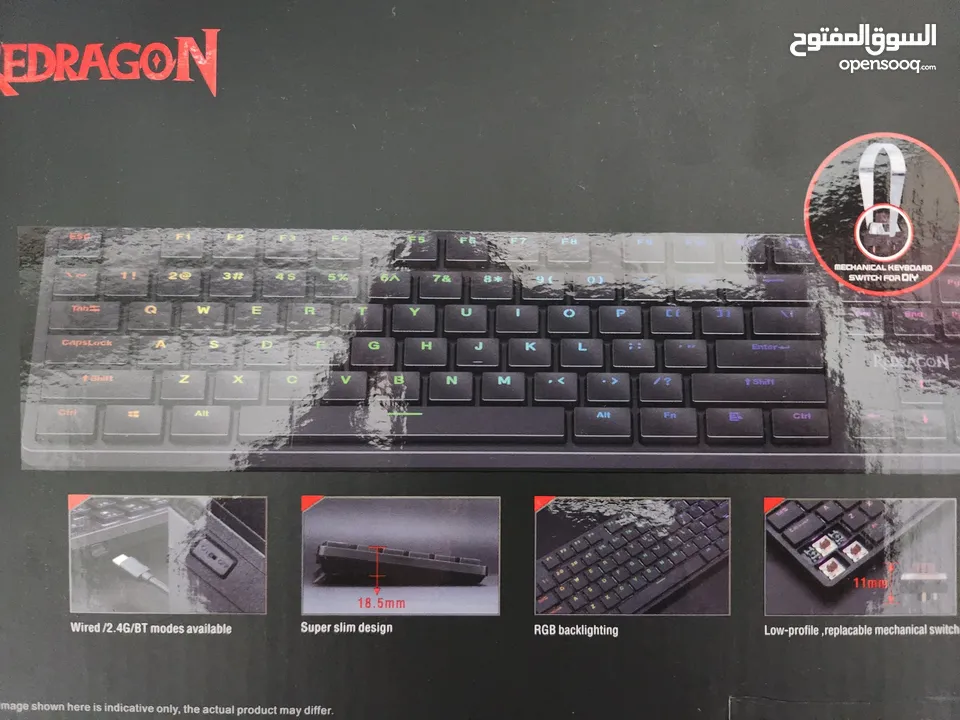 REDRAGON wireless gaming keyboard كيبورد لاسلكي RGB