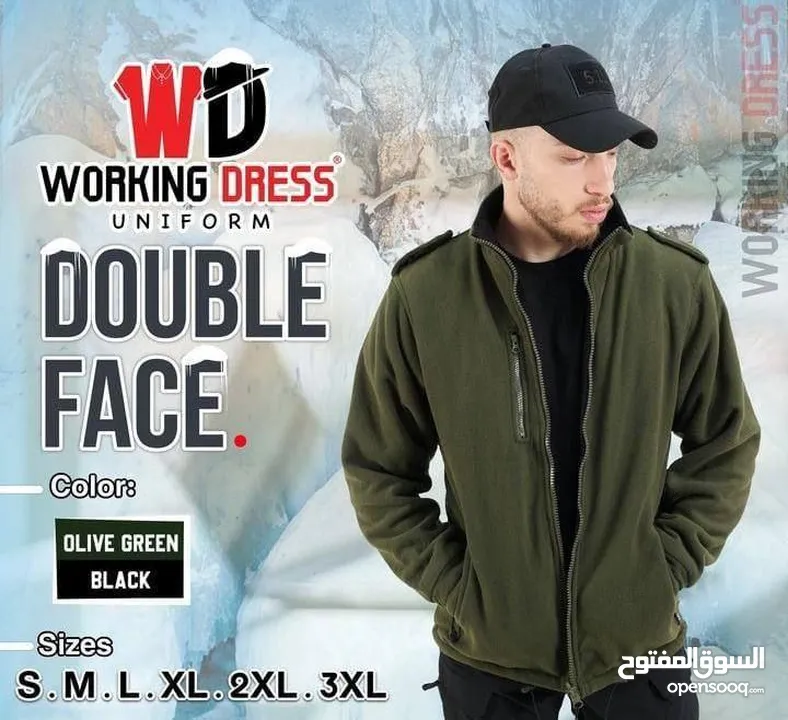 جاكيت شتوي سميك بخامة فليس أصلية، دافئ وأنيق، وتقدر تلبسه على الجهتين لتبديل إطلالتك فورًا