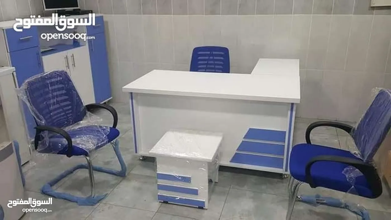 مكتب اداري قياس مترين مع جانبية وطاولة وادراج شامل التوصيل