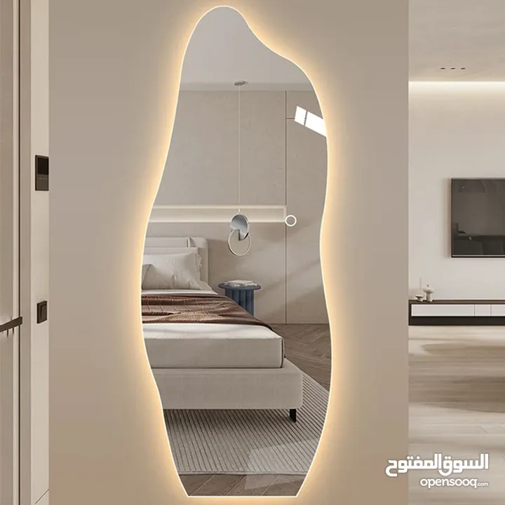 Mirror.mirror. mirror  with LED light and stan   size 160*70cm