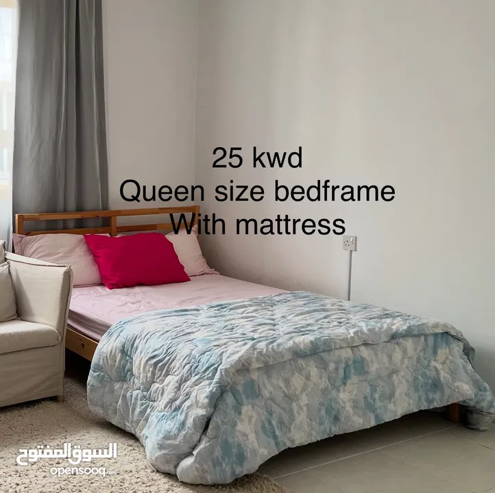 Super king size bed, matress and side table