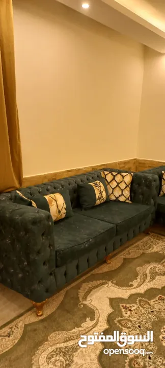طقم كنب خشب سويد سفنج ضغط ( طقم خليجي ) 7 مقاعد