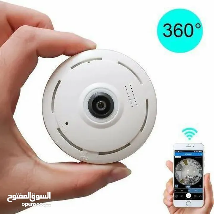 كاميرا مراقبة 360 درجة مع مكبر صوت و رؤية ليلية من واي فاي