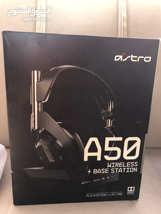 سماعة رأس لاسلكية A50 من ASTRO Gaming A50 + Base Station Gen 4 - متوافق مع PS5 وPS4 وpc