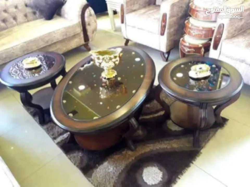 طاولات لغرف الضيوف خشب زان