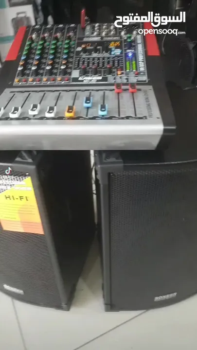 طقم dj مكون من سماعات 12 انش عدد2 ومكسر صوت فل مواصفات مع بلوتوث