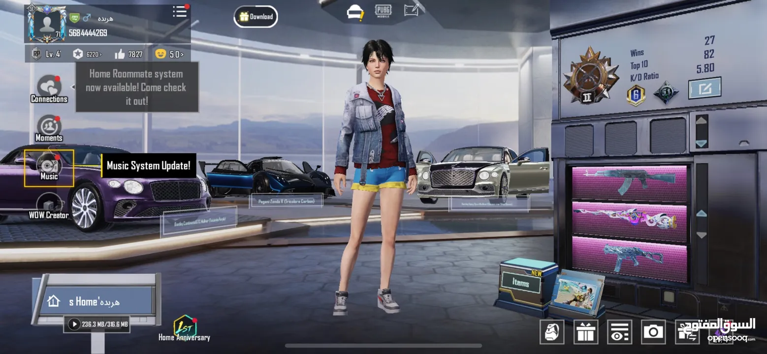 حساب ببجي للبيع 250دينار