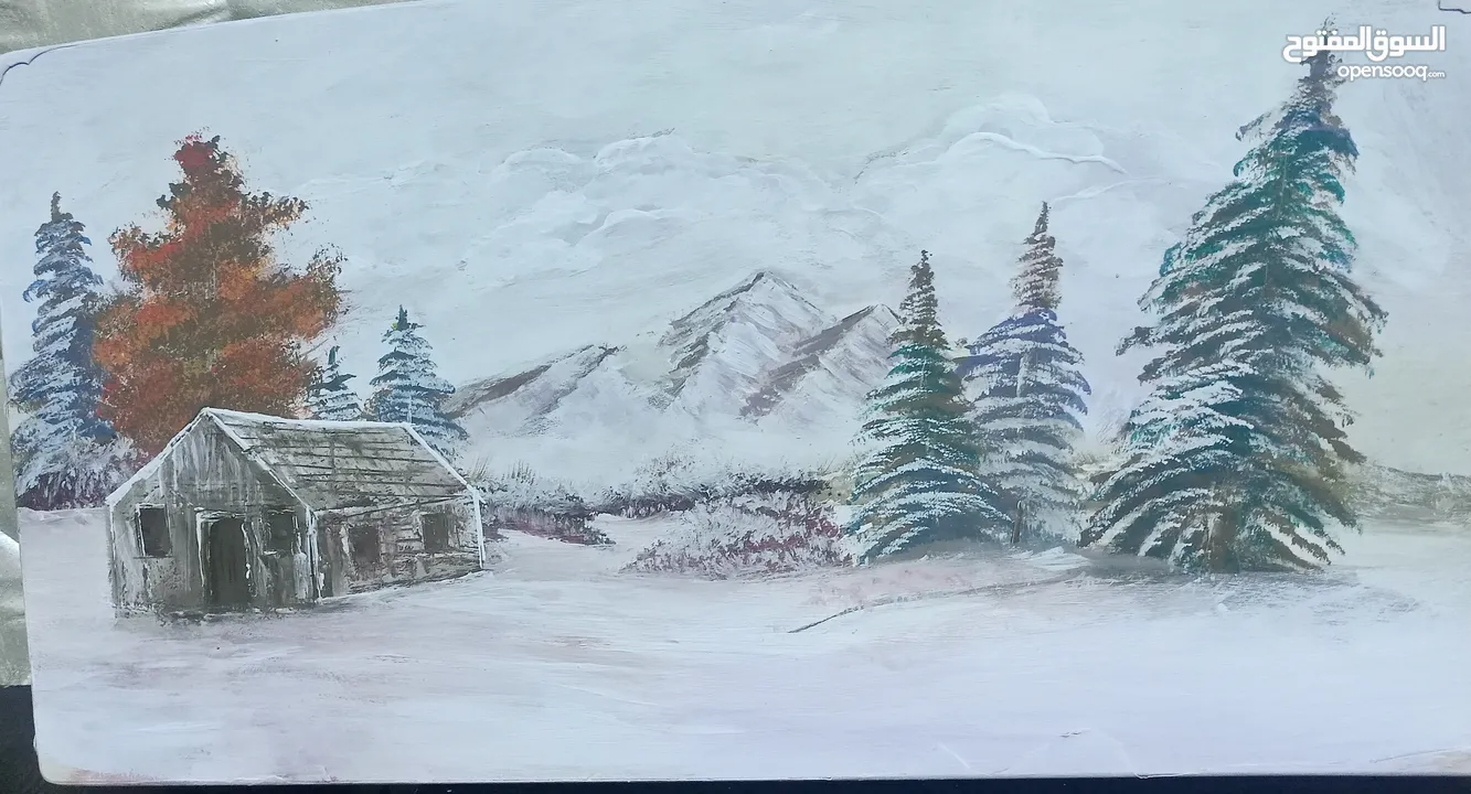 لوحات فنية طبيعة عدة مقاسات رسم يدوي