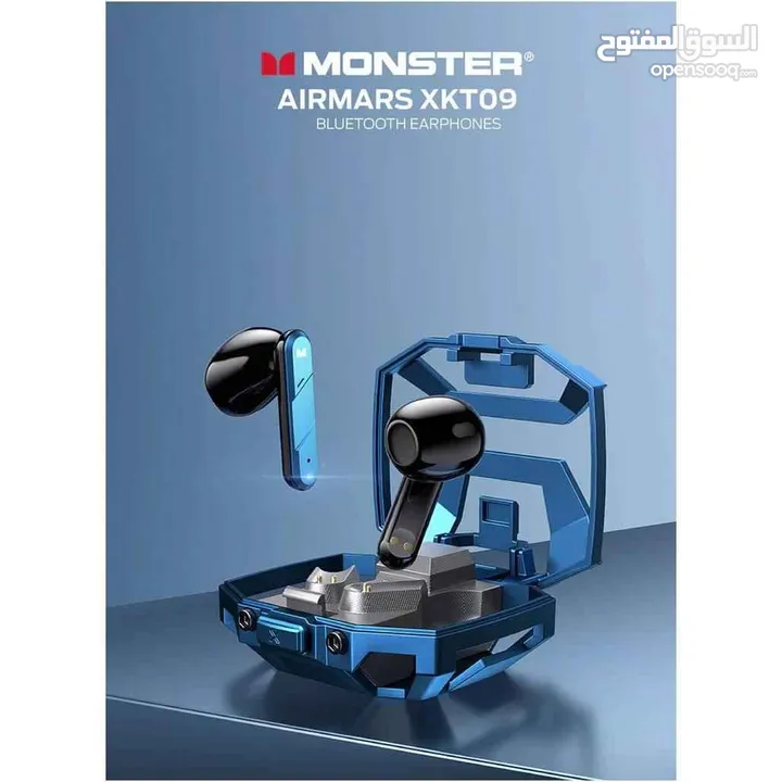 Monster XKT09 سماعات بلوتوث 5.2 TWS سماعات لاسلكية سماعات أذن رياضية للحد من الضوضاء سماعة ألعاب وضع