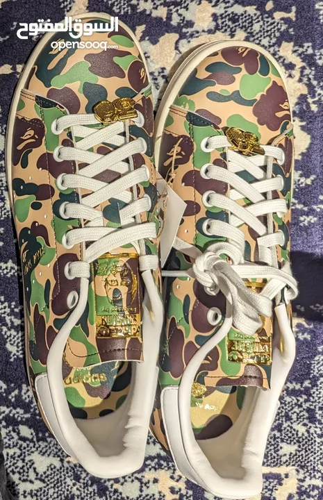 OX STAN SMITH X BAPE SHOESحذاء لمتد جيشي