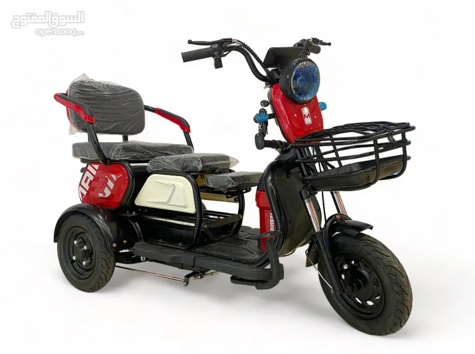Electric Tricycle Two Adult seats and one Baby Seat 48V20AH Battery