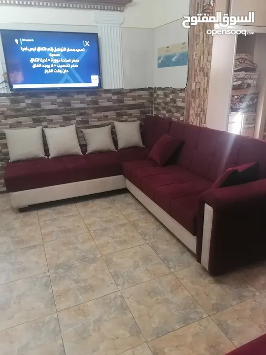 طقم كورنر قطعتين جديد نظام الصوفا كتخزين،، وتخت