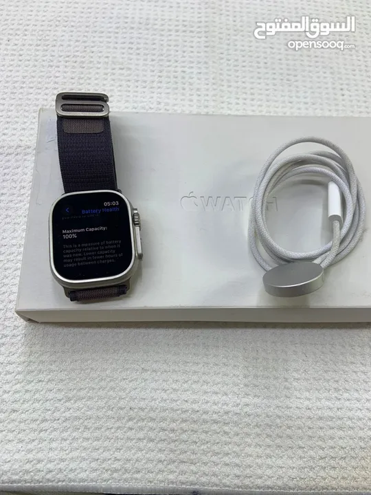 Apple watch Ultra  2  49mm Titanium case and bule/gray trail loop, GPS+CELLULAR, with box and charge