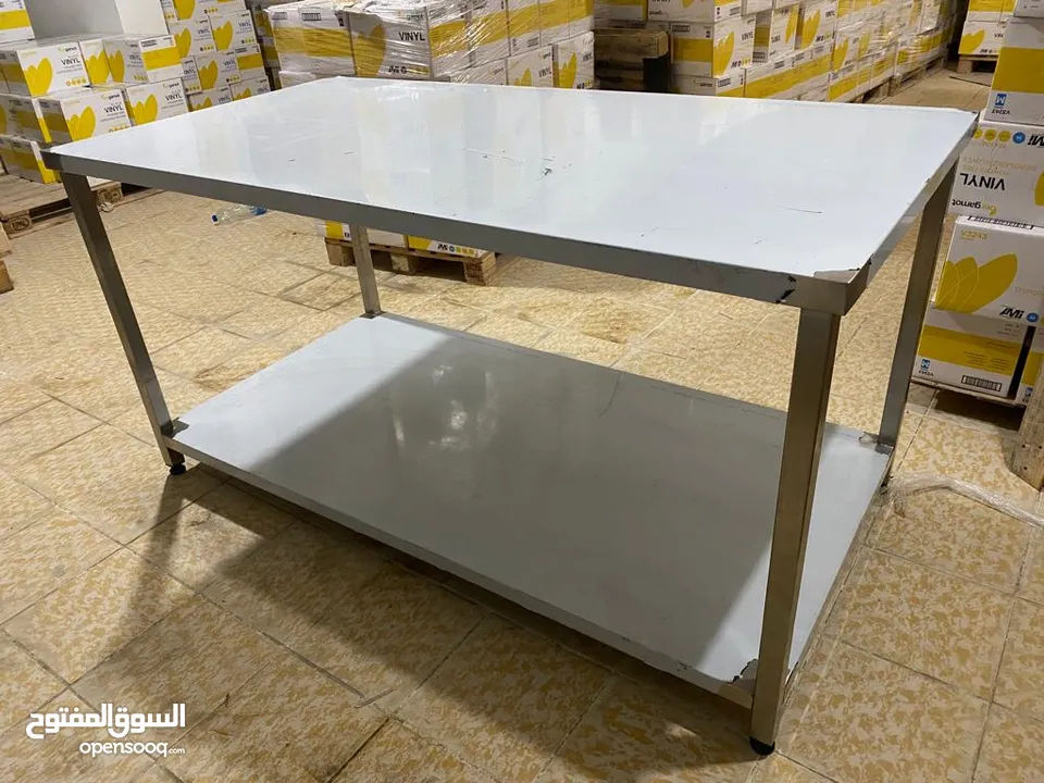 SS Table - 304 Grade quality. SS Table - 2 shelf - 304 Grade quality. Size: 175CM (L) X 68cm (W) X 9