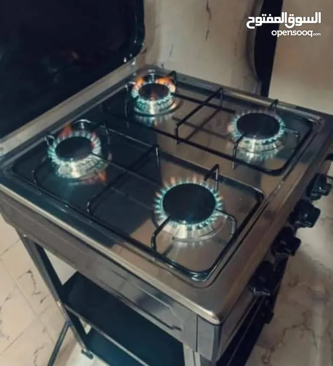 طباخ غاز 4 شعلات مع استاند وغطاء فقط