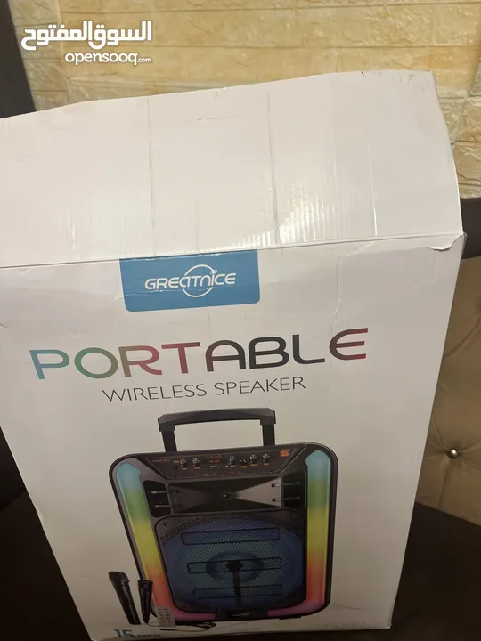 سماعة حفلات BT Speaker .. 15 inch  لا سلكية .. جديدة جدا استعمال مرة واحدة فقط . التواصل عبر الواتس
