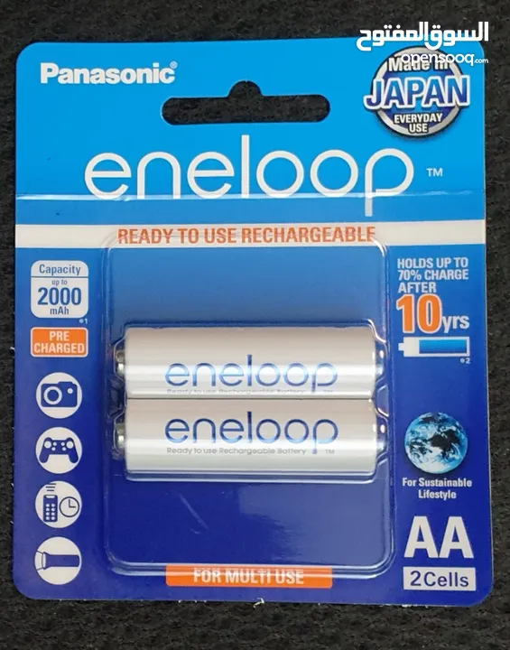 Panasonic Rechargeable Battery بطاريات شحن بناسونك صناعة اليابان قياس AA ممتاز جدا