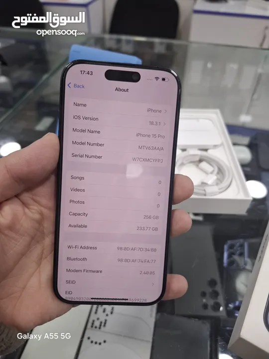 iPhone 15 pro 256GB شرق أوسط