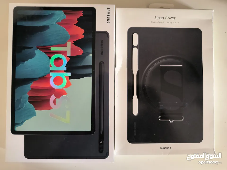 "New" Tab S7 LTE (SIM Card) , Black Color, 128GB , Sealed Box & Original Cover.