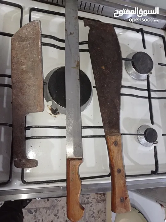 سواطير اصليه عدد 3 وسكين شاورما كلهم