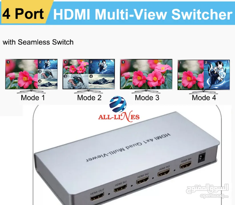 hdmi quad multi-viewer 4x1 جهاز دامج وعارض 4 اجهزة الى شاشة واحدة