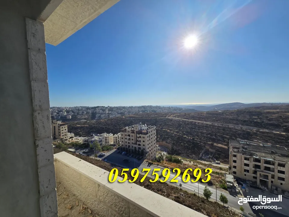 شقة فاخرة للبيع 195م+ بلكونة كبيرة لا يمكن التسكير عليها للبيع رام الله المصايف قرب المالية بالعالي