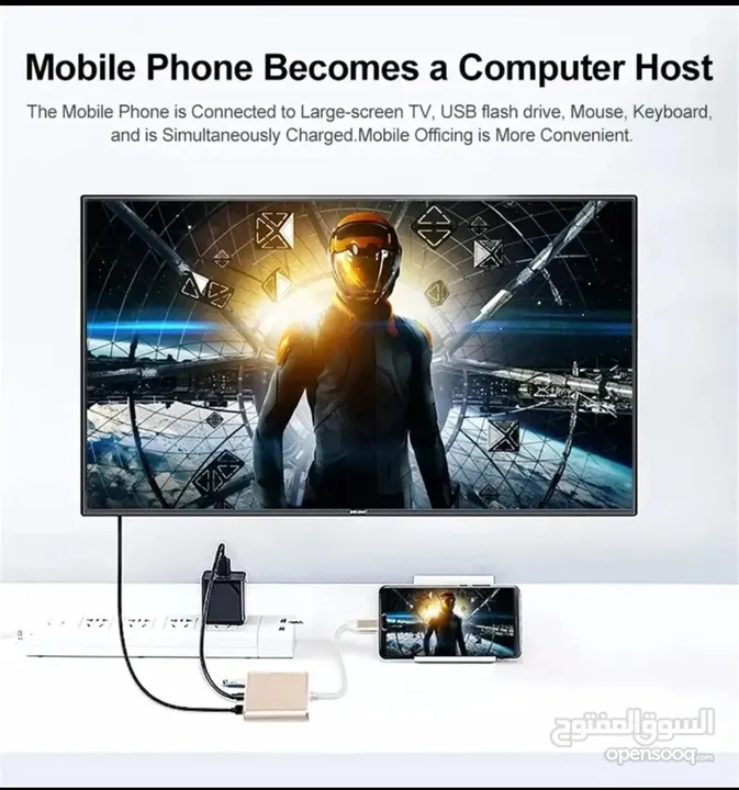 مدخل HDMI و USB لهواتف type C و ios