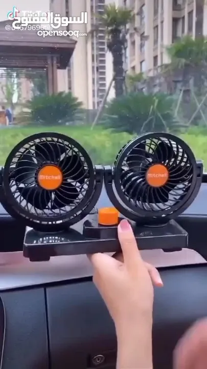 مروحة سياره مروحه مزدوجة للسيارة تعمل على الولاعه مراوح