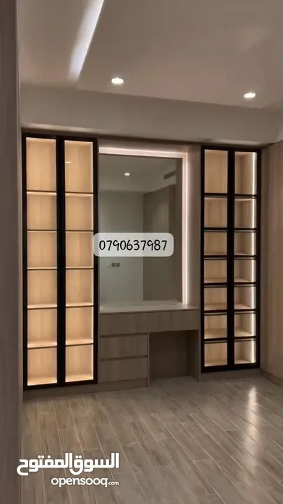 خزانه حائط بافضل التصاميم العصريه اضائه داخليه