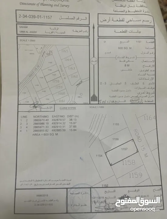 من المالك / ارض للبيع موقع ممتاز المساحه 600 متر مربع