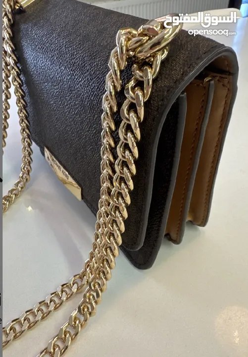 Jade large logo and leather cross body bag