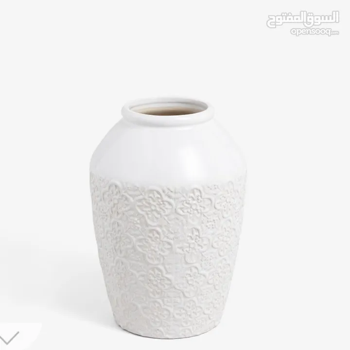 مزهرية سيراميك منقوشة فاخرة Tile Embossed Ceramic Vase