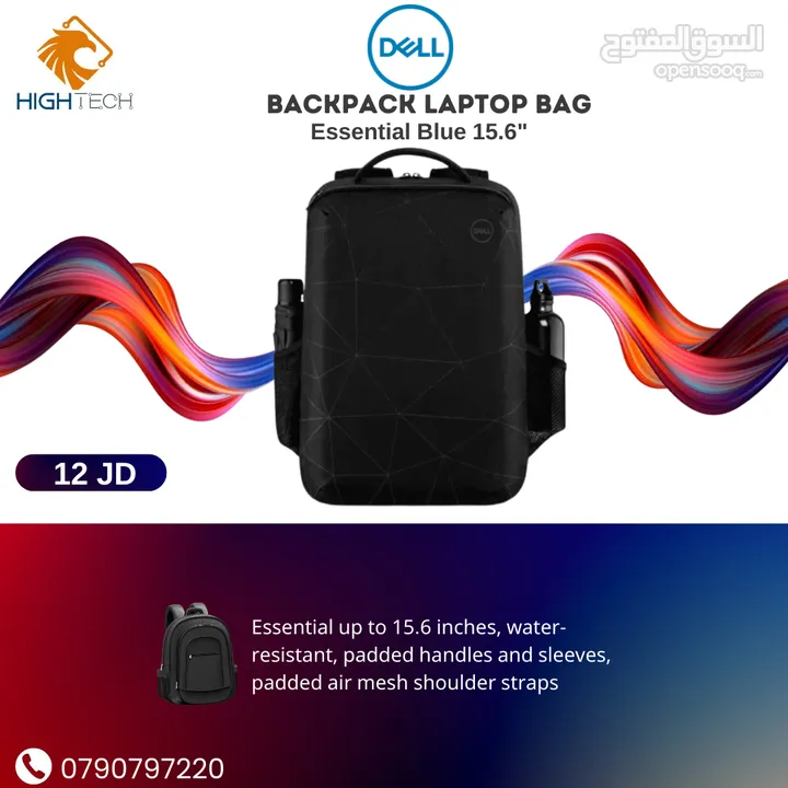 حقيبه لابتوب من ديل لون أسود Dell Essential Black 15.6" Laptop Backpack .