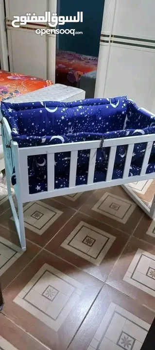 سرير اطفال خشب زان