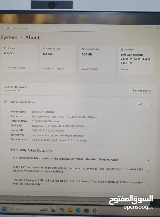 Next-Gen Dell 21" – Superfast, Upgraded & Faultless like new very good computer with camra