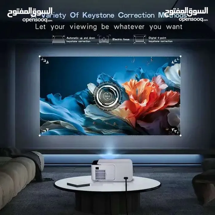 بروجكتر 4K نظام HD أعلى مواصفات نظام WI FI والبلوتوث اخر اصدار في سوق ويدعم جميع مداخل