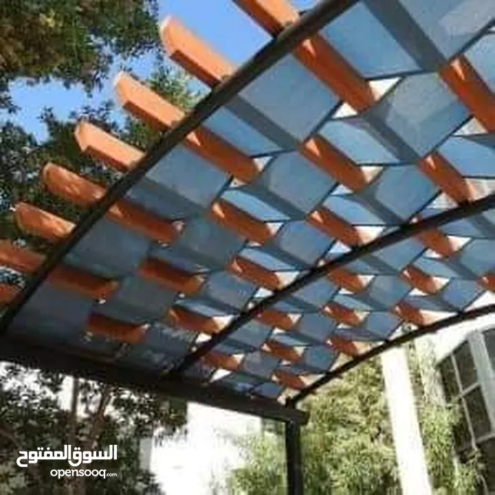 تركيب مظلات خشب براجولا مع الاشعه للكراجات والبلكونات والحدائق