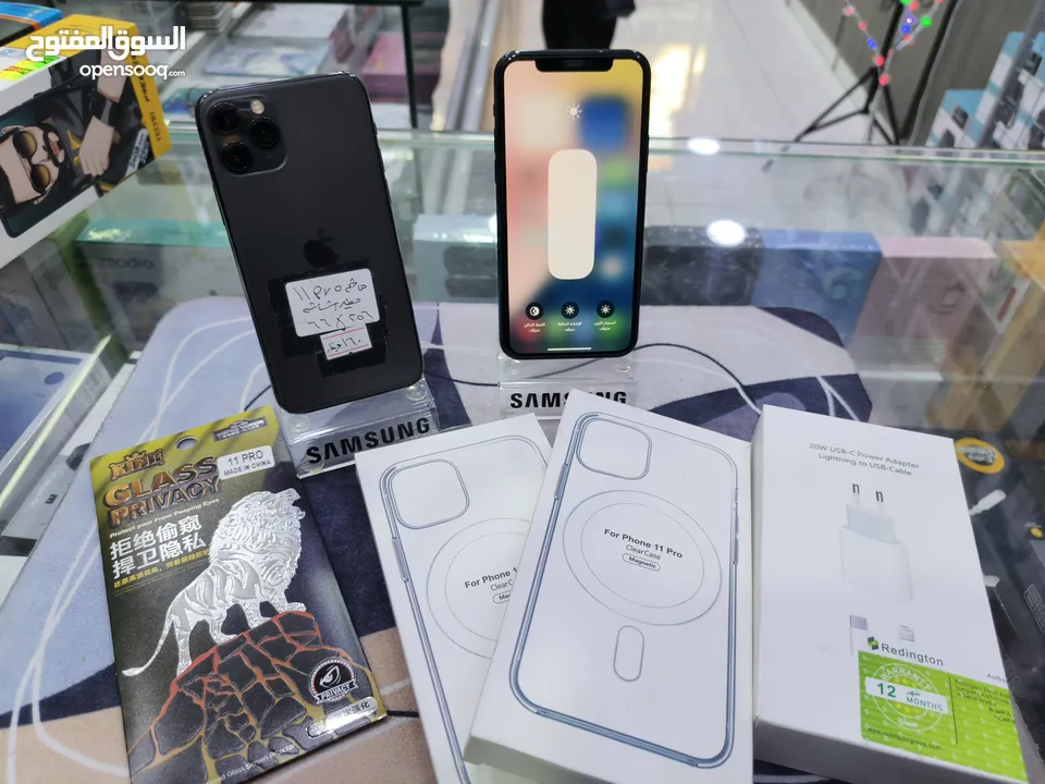 تفاح وصل iphone 11 pro جيجا 256 مغير فقط شاشة اصلية معه بكج هدية متوفر توصيل