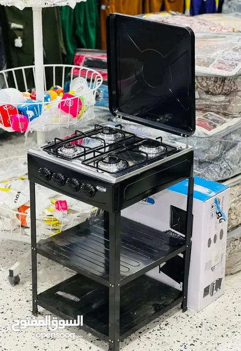 طباخ غاز 4 شعلات مع استاند وغطاء فقط