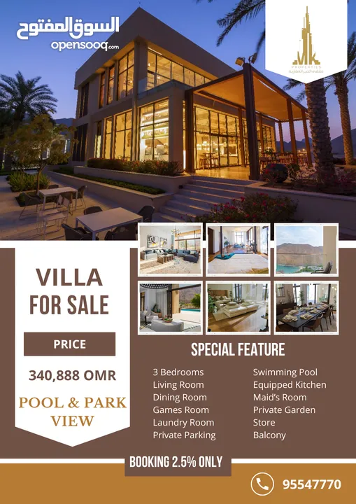 Special Price/ Villa For Sale/Freehold/ Park & Pool View