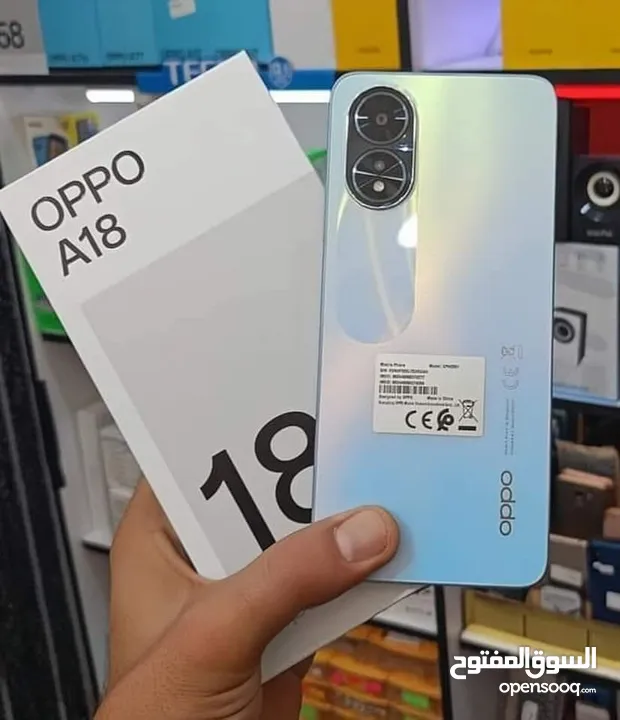 جديد oppo A18 رام 8 جيجا 128 مكفول سنة متوفر توصيل