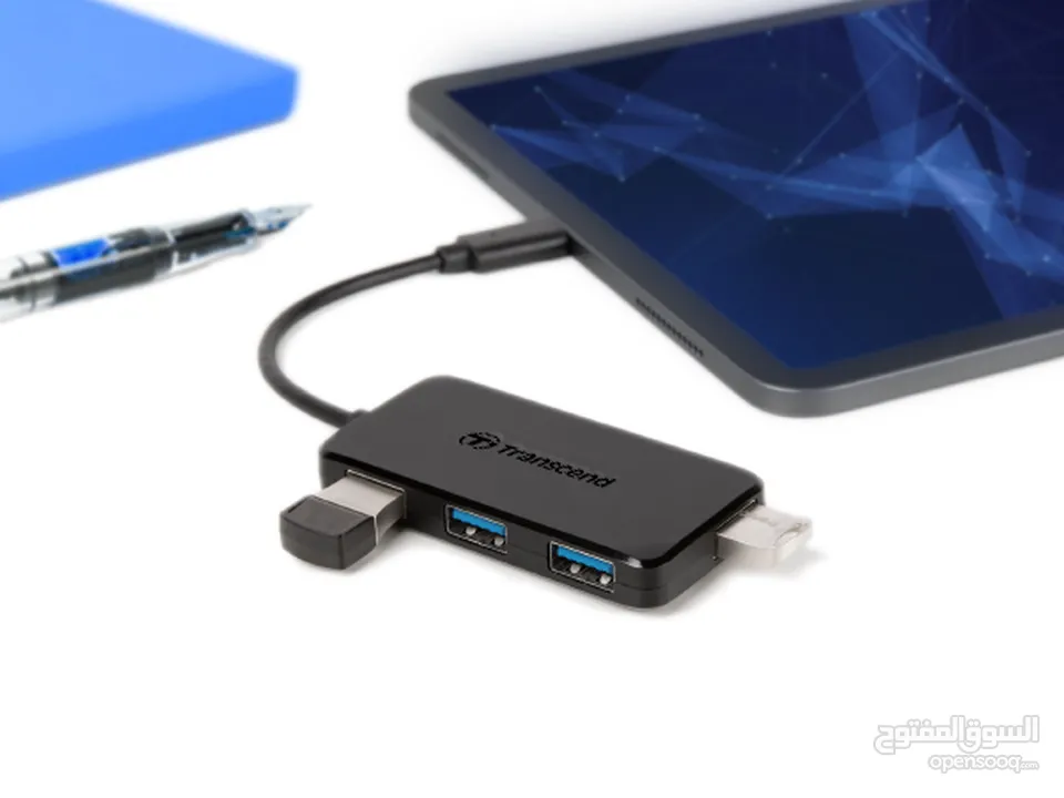 موزع  USB HUB عالي السرعة 3.1 و 4 مداخل Transcend HUB2C Type-C 4 Port USB HUB SuperSpeed 3.0