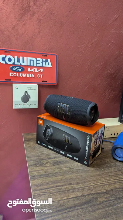 JBL Charge 5 Wi-Fi جديدا استعمل تجربه فقط النسخة الجديدا صوت JBL الأصلي الجريء مع صوت جهير عميق